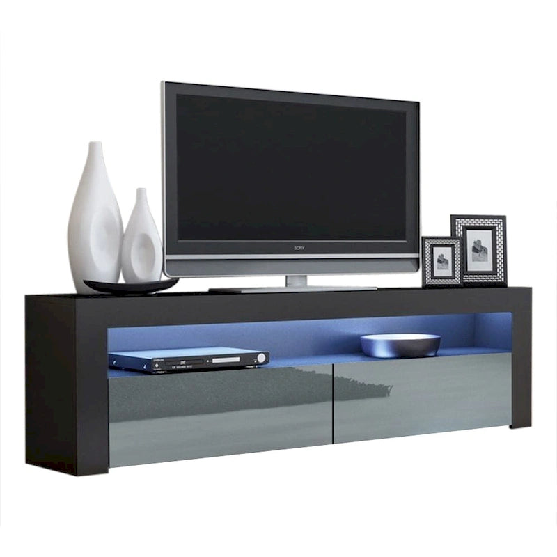 Meuble TV Milano classique moderne avec LED 16 couleurs, 63 pouces