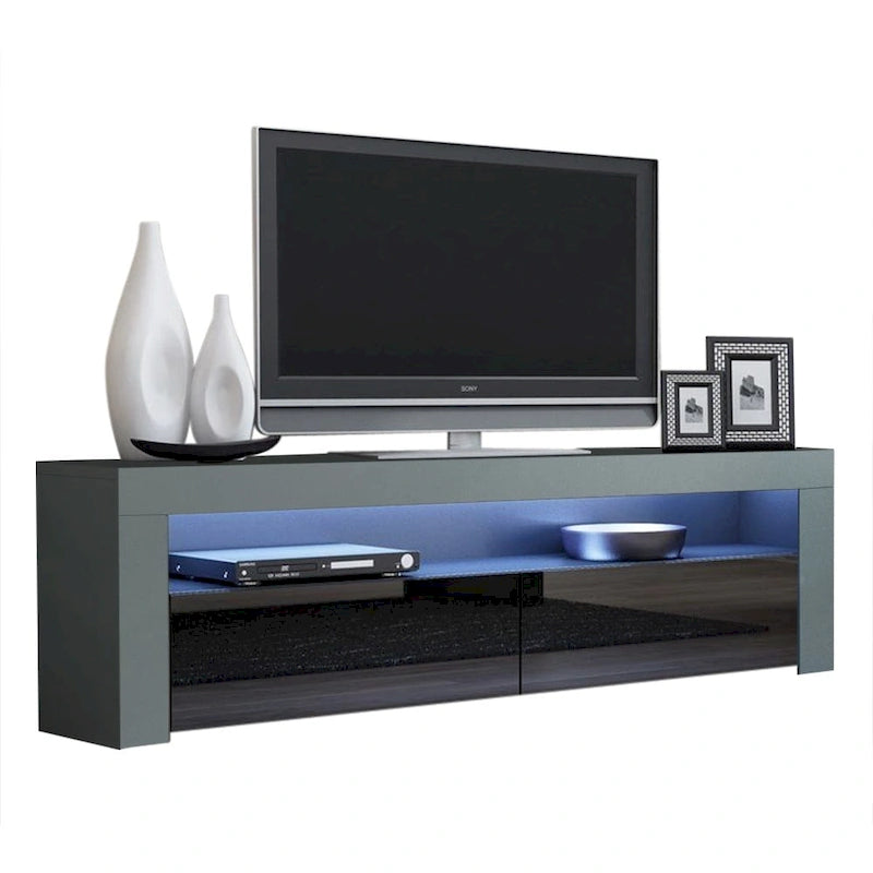 Meuble TV Milano classique moderne avec LED 16 couleurs, 63 pouces