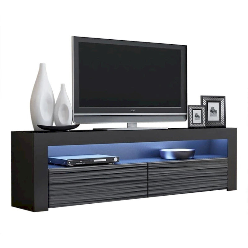 Meuble TV Milano classique moderne avec LED 16 couleurs, 63 pouces