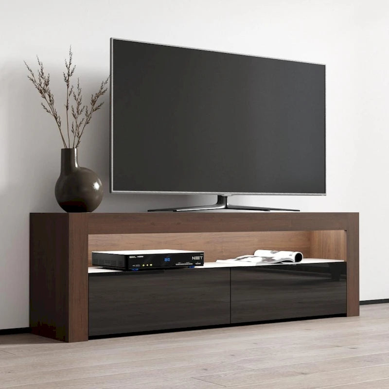 Meuble TV Milano classique moderne avec LED 16 couleurs, 63 pouces