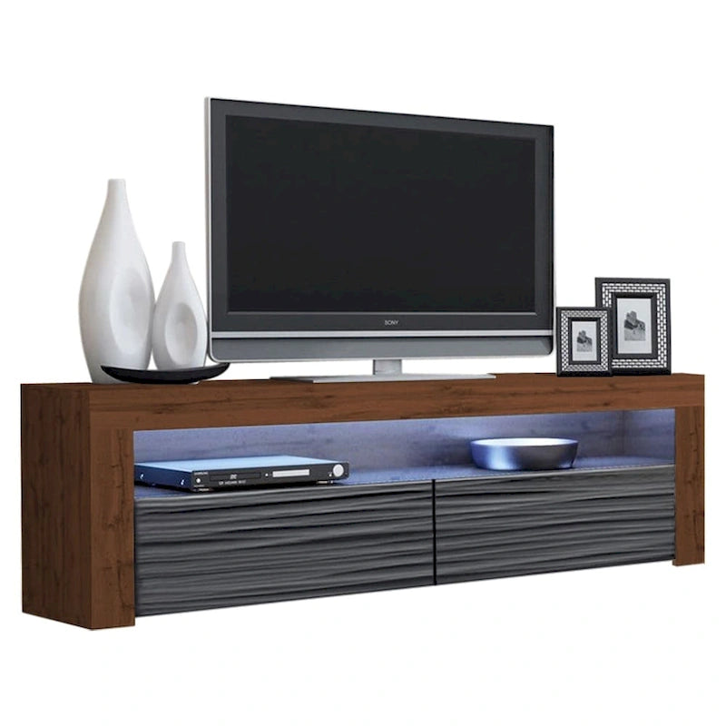 Meuble TV Milano classique moderne avec LED 16 couleurs, 63 pouces