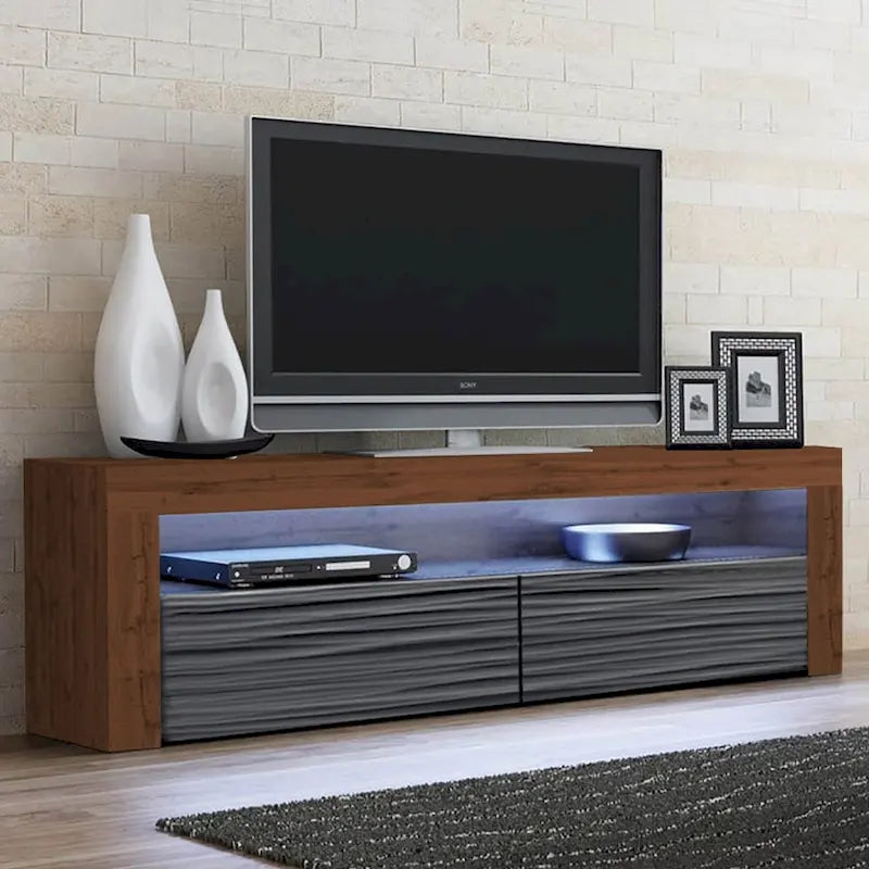 Meuble TV Milano classique moderne avec LED 16 couleurs, 63 pouces
