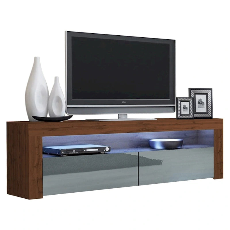 Meuble TV Milano classique moderne avec LED 16 couleurs, 63 pouces