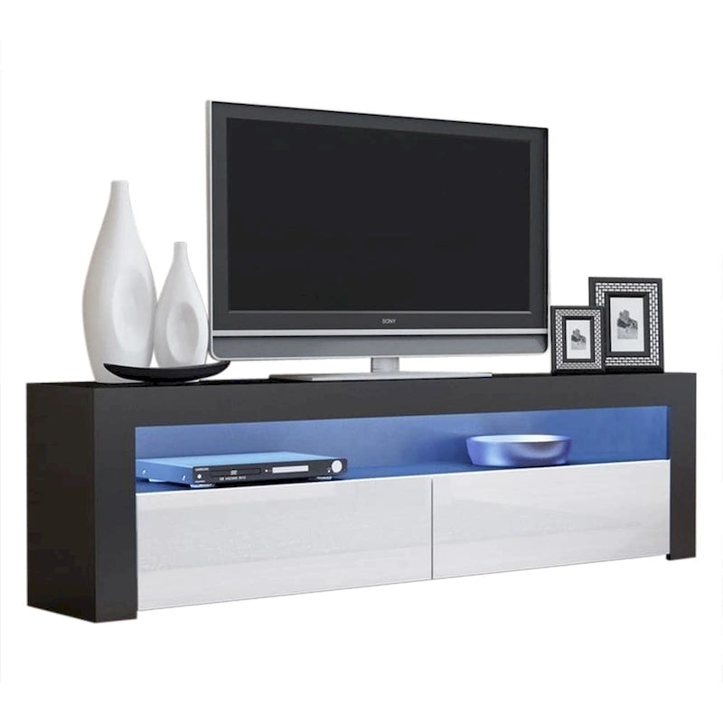 Meuble TV Milano classique moderne avec LED 16 couleurs, 63 pouces