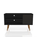 Meuble TV Liberty à 2 étagères, style moderne du milieu du siècle