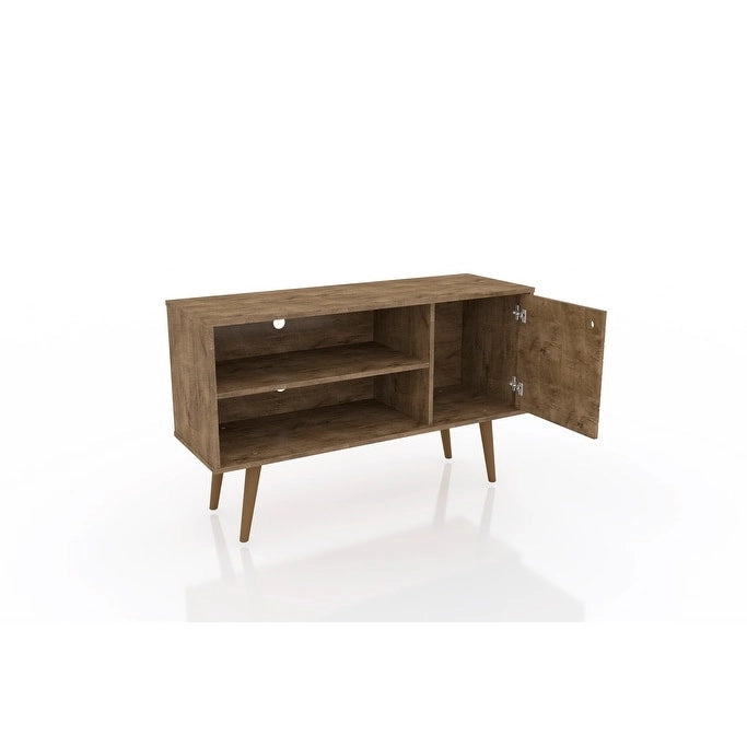 Meuble TV Liberty à 2 étagères, style moderne du milieu du siècle