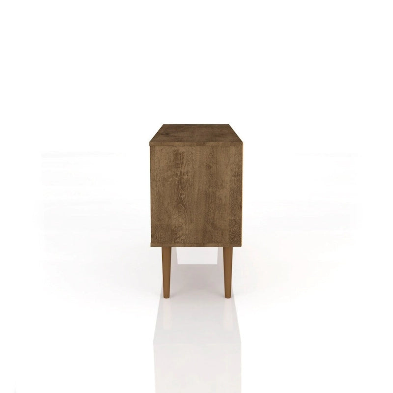 Meuble TV Liberty à 2 étagères, style moderne du milieu du siècle