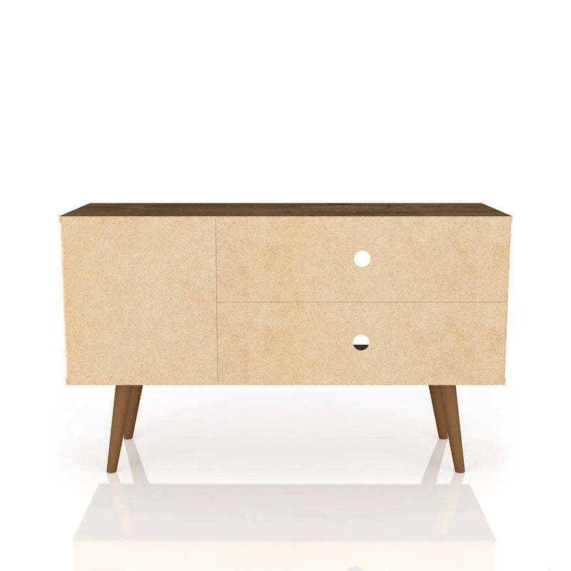 Meuble TV Liberty à 2 étagères, style moderne du milieu du siècle