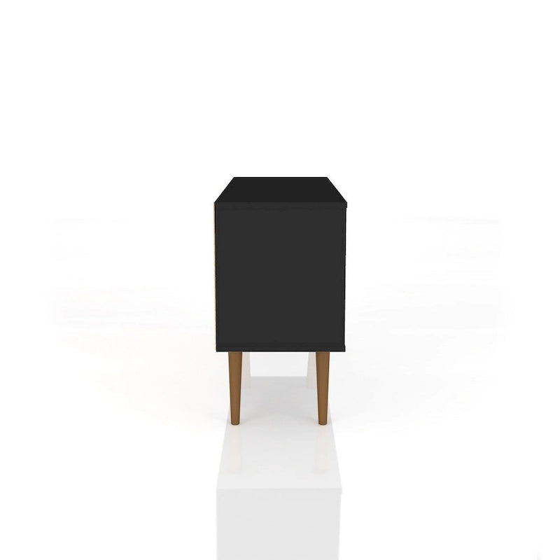 Meuble TV Liberty à 2 étagères, style moderne du milieu du siècle