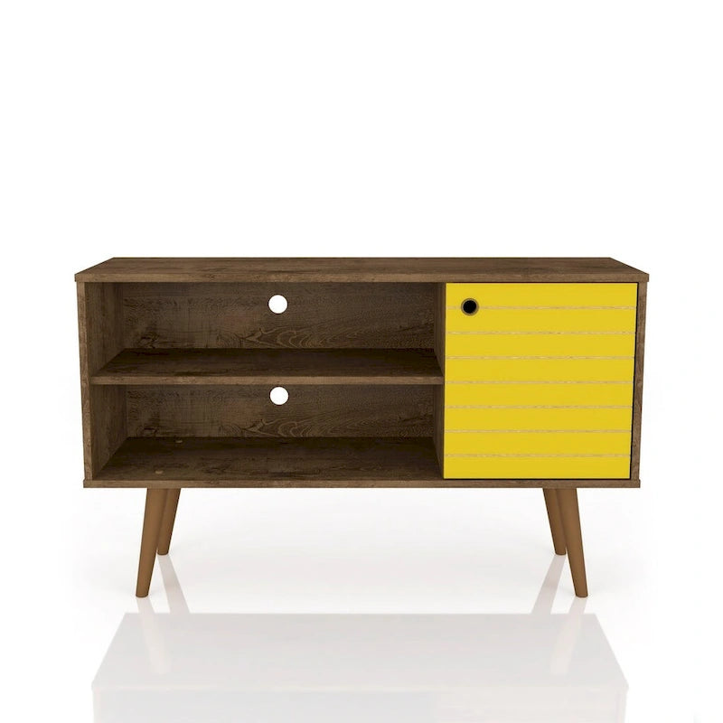 Meuble TV Liberty à 2 étagères, style moderne du milieu du siècle