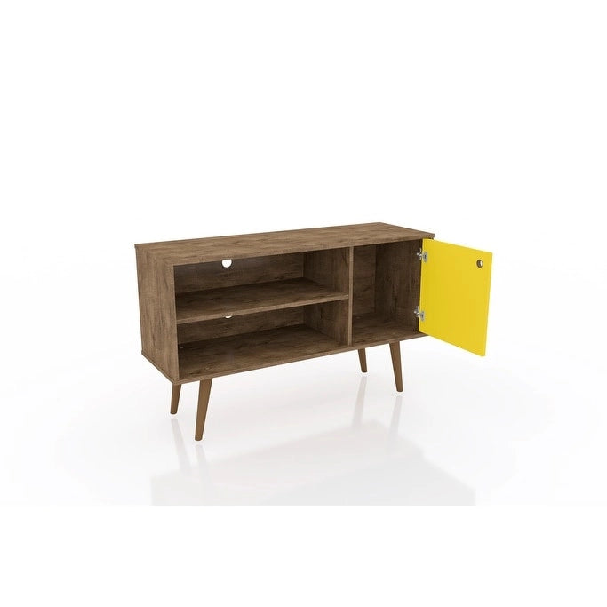 Meuble TV Liberty à 2 étagères, style moderne du milieu du siècle