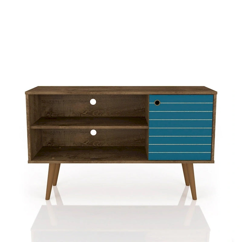 Meuble TV Liberty à 2 étagères, style moderne du milieu du siècle