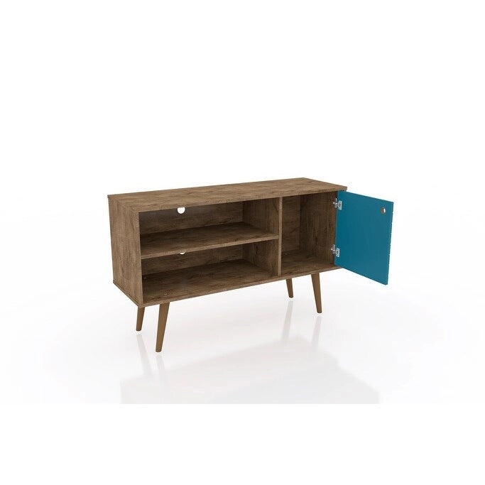 Meuble TV Liberty à 2 étagères, style moderne du milieu du siècle