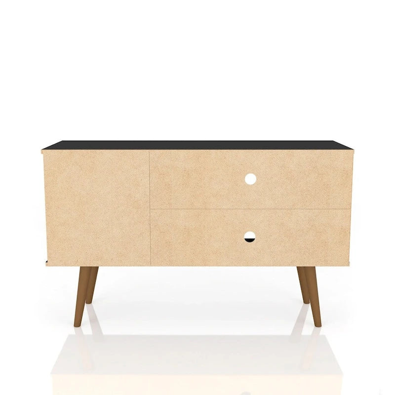 Meuble TV Liberty à 2 étagères, style moderne du milieu du siècle
