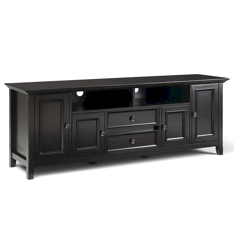 Meuble TV transitoire en bois massif WYNDENHALL Halifax de 72 pouces de large - 72 l x 19 P x 26 H