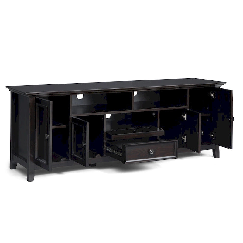 Meuble TV transitoire en bois massif WYNDENHALL Halifax de 72 pouces de large - 72 l x 19 P x 26 H