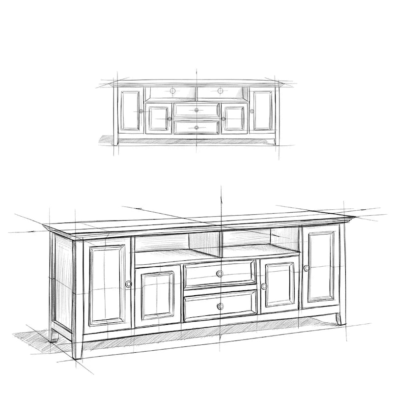 Meuble TV transitoire en bois massif WYNDENHALL Halifax de 72 pouces de large - 72 l x 19 P x 26 H