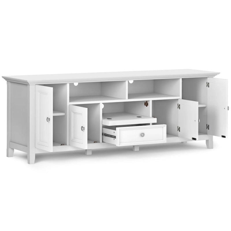 Meuble TV transitoire en bois massif WYNDENHALL Halifax de 72 pouces de large - 72 l x 19 P x 26 H