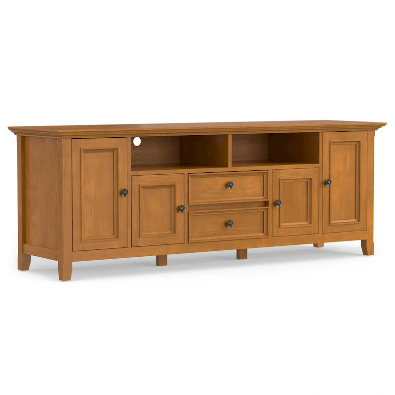 Meuble TV transitoire en bois massif WYNDENHALL Halifax de 72 pouces de large - 72 l x 19 P x 26 H