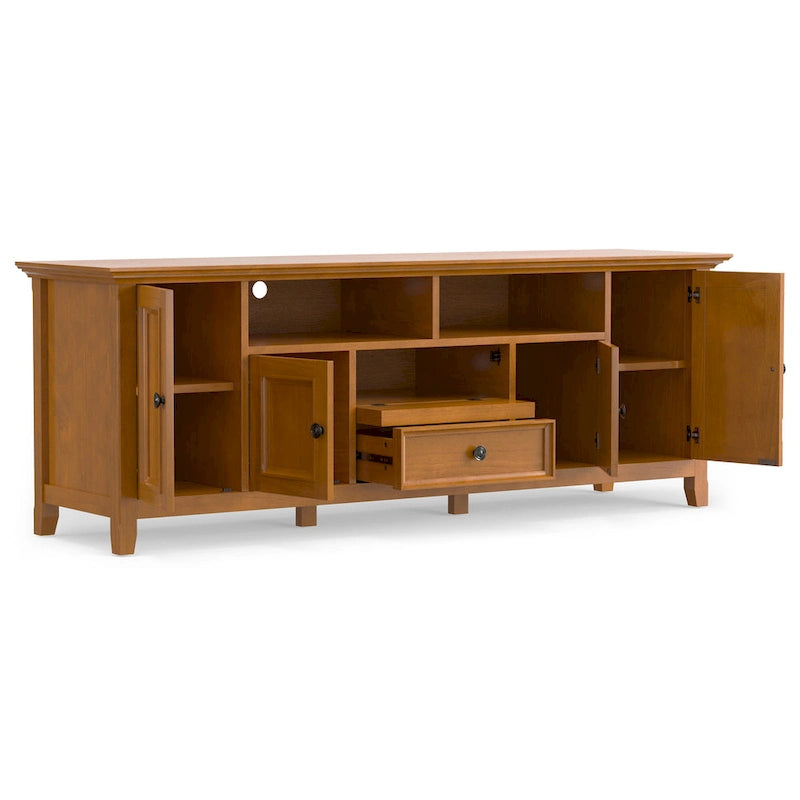 Meuble TV transitoire en bois massif WYNDENHALL Halifax de 72 pouces de large - 72 l x 19 P x 26 H