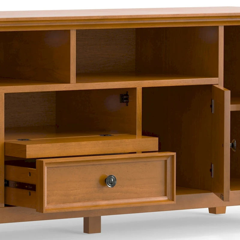 Meuble TV transitoire en bois massif WYNDENHALL Halifax de 72 pouces de large - 72 l x 19 P x 26 H