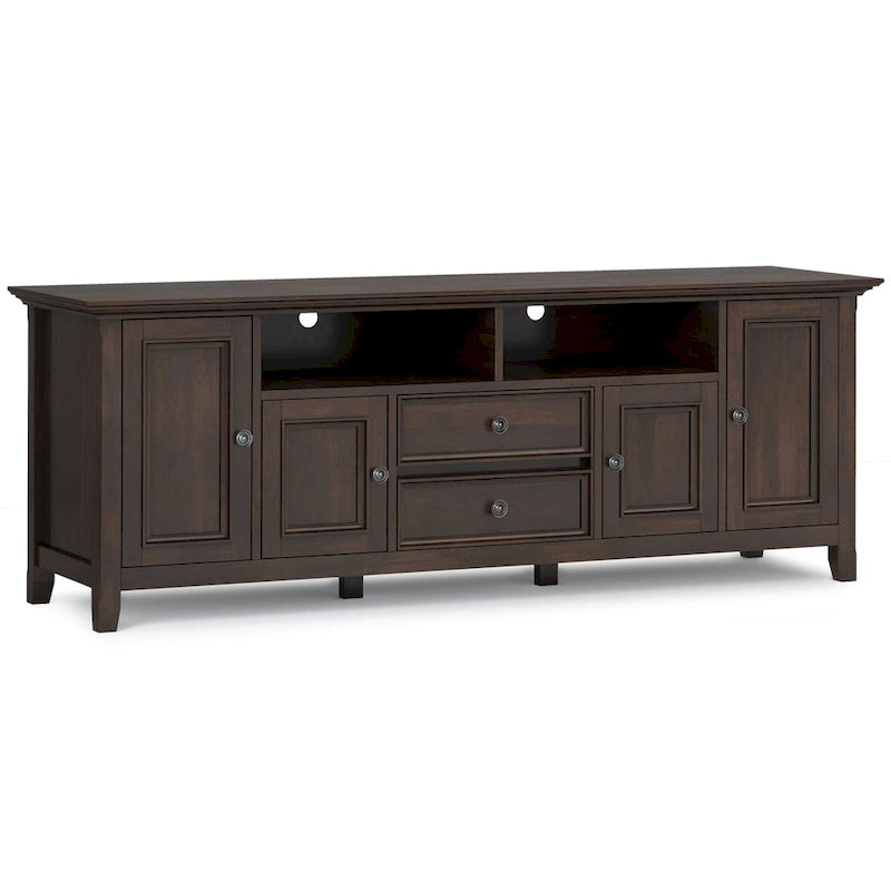 Meuble TV transitoire en bois massif WYNDENHALL Halifax de 72 pouces de large - 72 l x 19 P x 26 H
