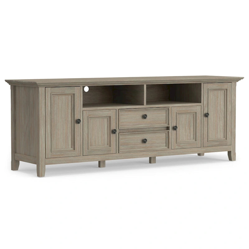 Meuble TV transitoire en bois massif WYNDENHALL Halifax de 72 pouces de large - 72 l x 19 P x 26 H