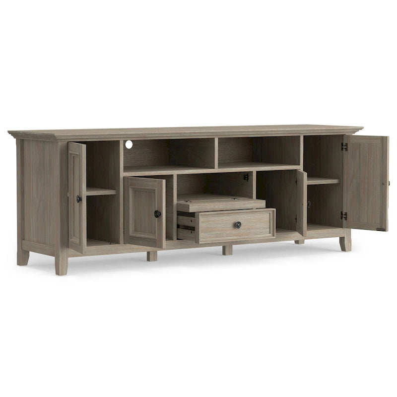 Meuble TV transitoire en bois massif WYNDENHALL Halifax de 72 pouces de large - 72 l x 19 P x 26 H