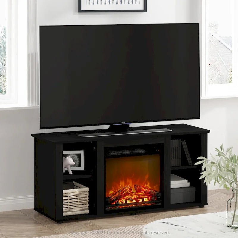 Meuble TV Furinno Jensen avec cheminée