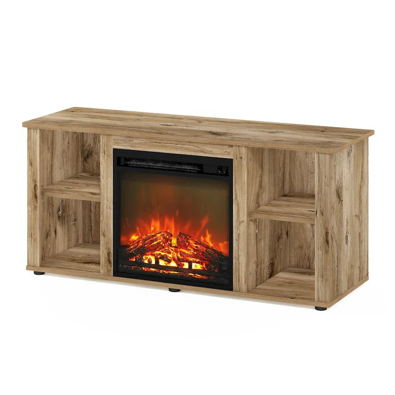 Meuble TV Furinno Jensen avec cheminée