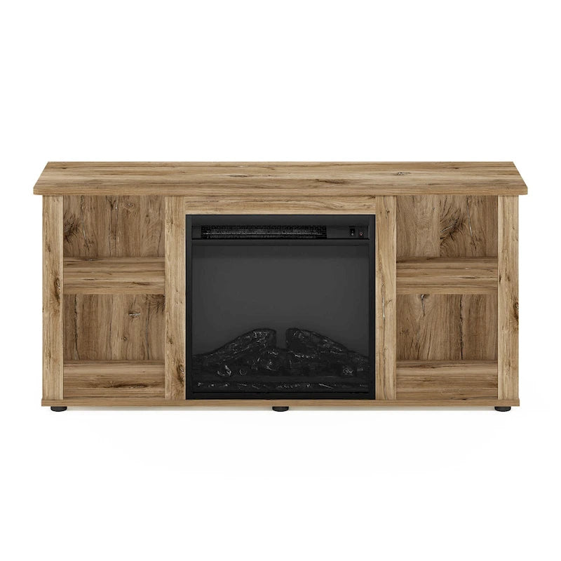 Meuble TV Furinno Jensen avec cheminée