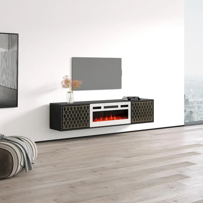 Meuble TV avec cheminée Karp WH-EF