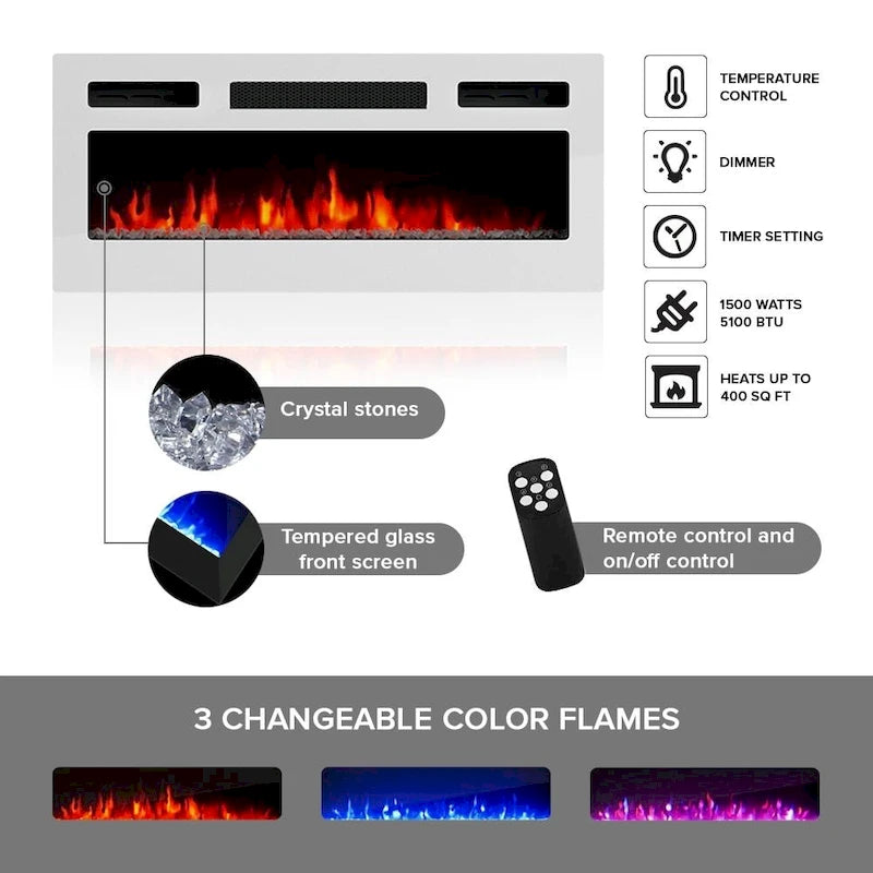 Meuble TV avec cheminée Karp WH-EF