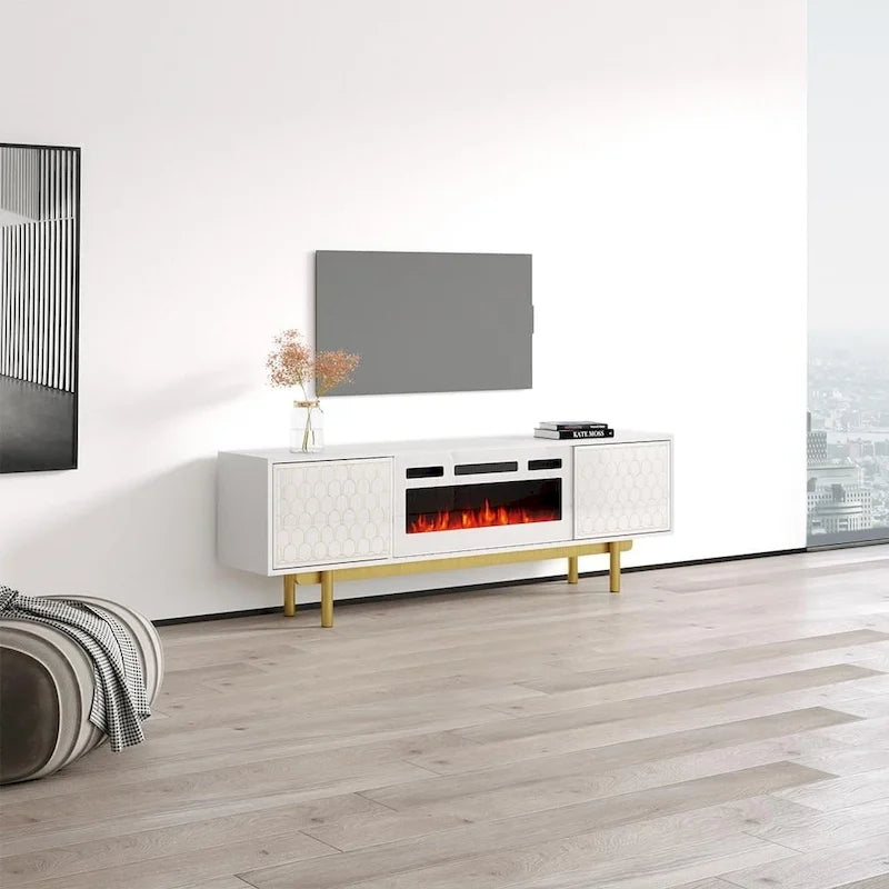Meuble TV avec cheminée Karp WH-EF