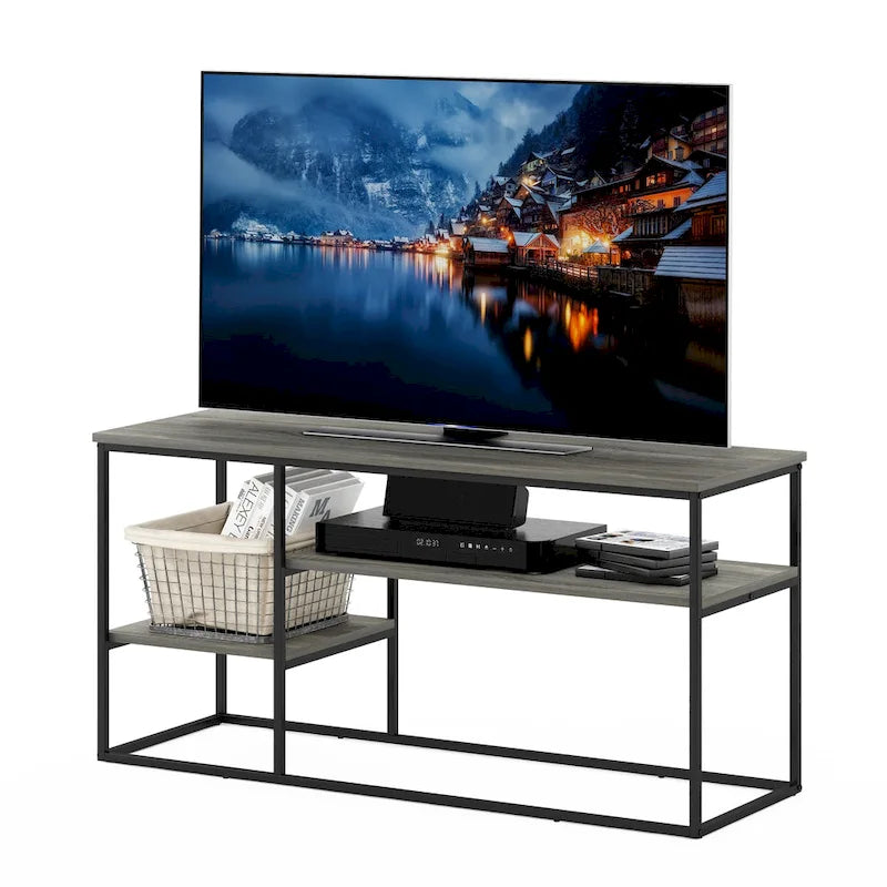 Meuble TV Furinno Moretti de style moderne pour téléviseurs jusqu'à 50 pouces, noyer Columbia