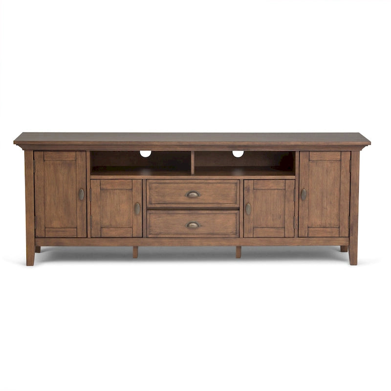 Meuble TV-média de transition WYNDENHALL Mansfield en BOIS MASSIF de 72 pouces de large pour téléviseurs jusqu'à 80 pouces - 72 L x 16,5 P x 26 H
