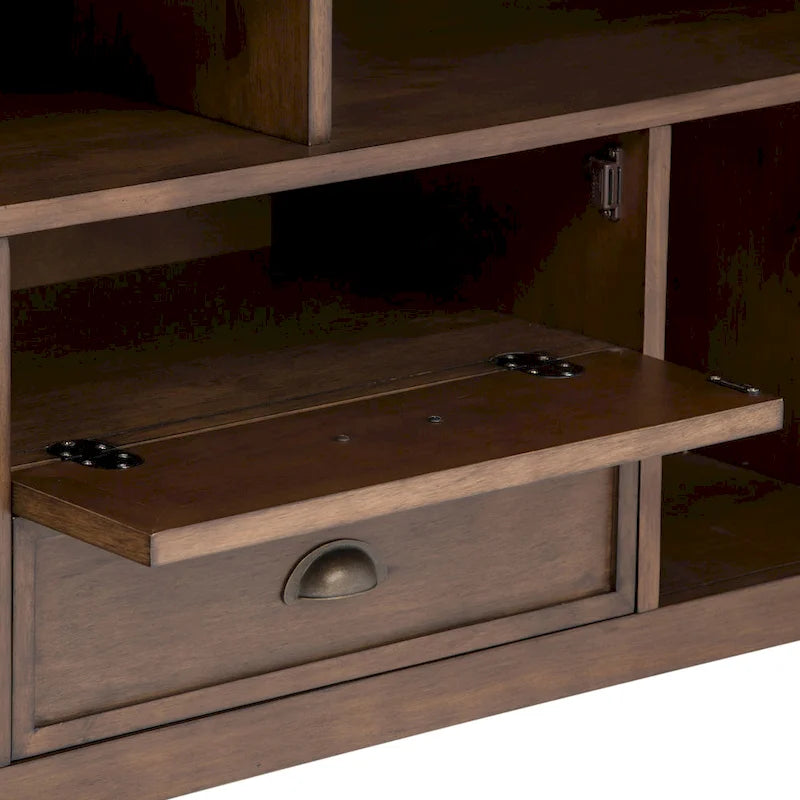 Meuble TV-média de transition WYNDENHALL Mansfield en BOIS MASSIF de 72 pouces de large pour téléviseurs jusqu'à 80 pouces - 72 L x 16,5 P x 26 H