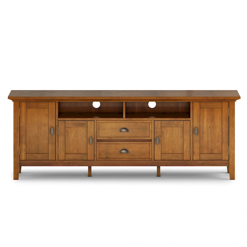 Meuble TV-média de transition WYNDENHALL Mansfield en BOIS MASSIF de 72 pouces de large pour téléviseurs jusqu'à 80 pouces - 72 L x 16,5 P x 26 H