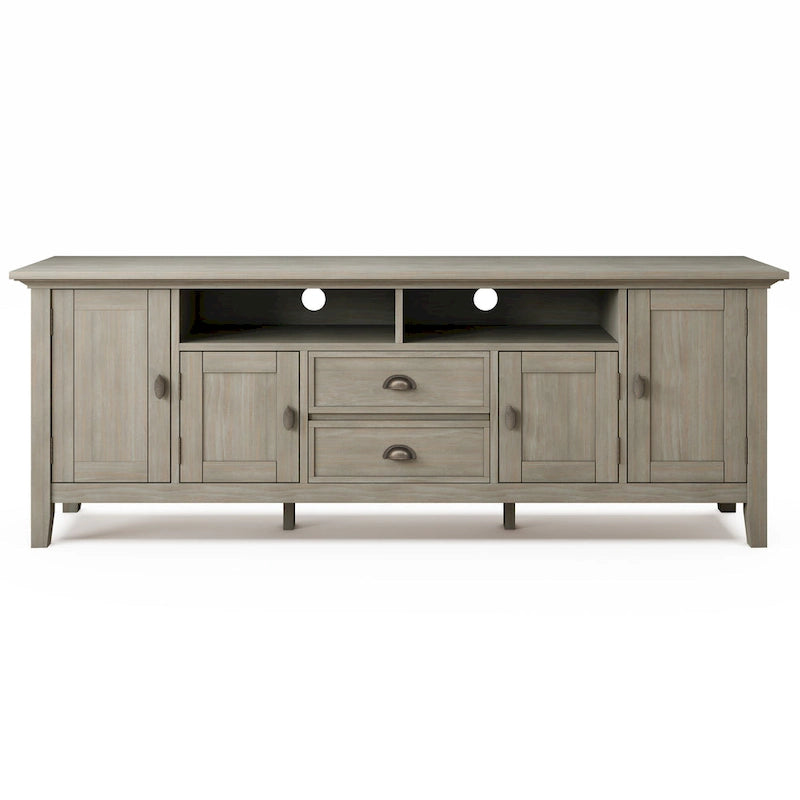 Meuble TV-média de transition WYNDENHALL Mansfield en BOIS MASSIF de 72 pouces de large pour téléviseurs jusqu'à 80 pouces - 72 L x 16,5 P x 26 H