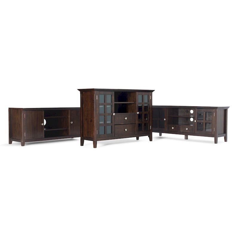 Meuble TV/Média de transition WYNDENHALL Normandy en BOIS MASSIF de 60 pouces de large pour téléviseurs jusqu'à 65 pouces - 60 x 16,5 x 24