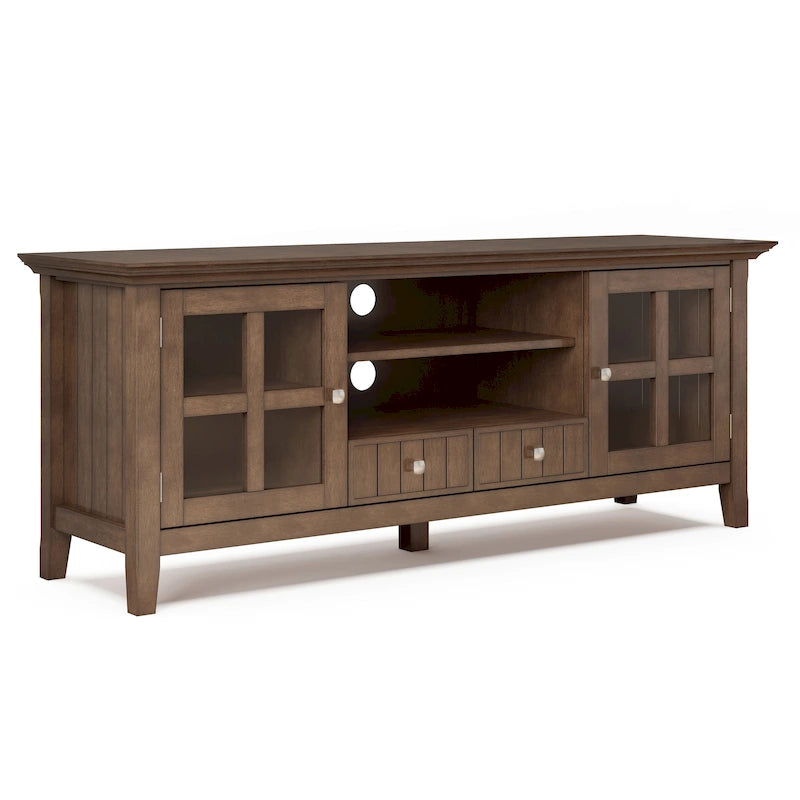 Meuble TV/Média de transition WYNDENHALL Normandy en BOIS MASSIF de 60 pouces de large pour téléviseurs jusqu'à 65 pouces - 60 x 16,5 x 24