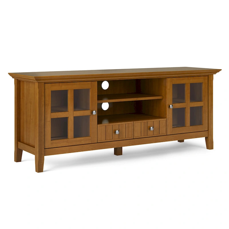 Meuble TV/Média de transition WYNDENHALL Normandy en BOIS MASSIF de 60 pouces de large pour téléviseurs jusqu'à 65 pouces - 60 x 16,5 x 24