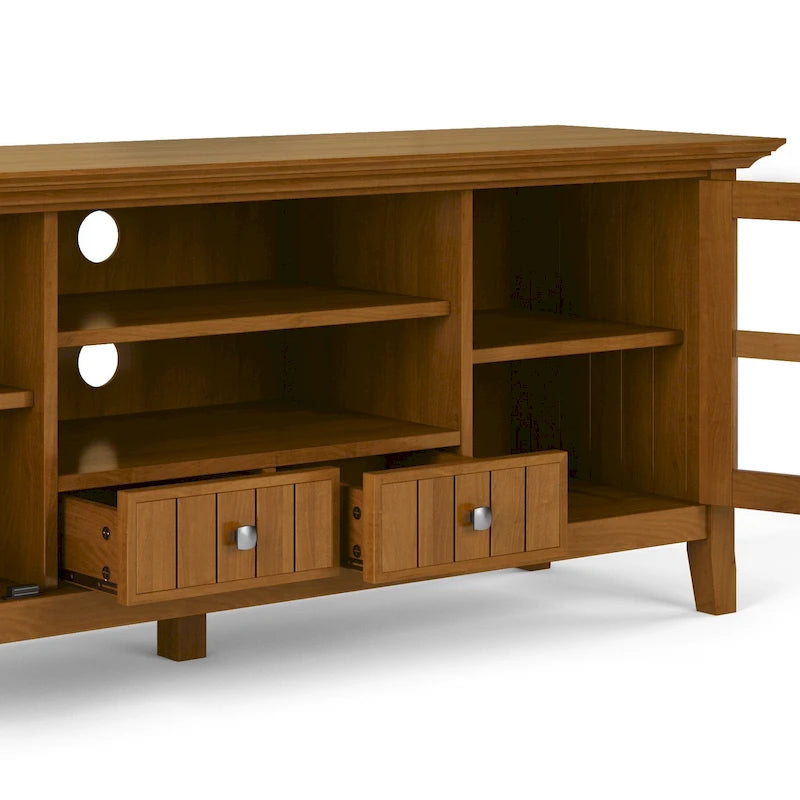 Meuble TV/Média de transition WYNDENHALL Normandy en BOIS MASSIF de 60 pouces de large pour téléviseurs jusqu'à 65 pouces - 60 x 16,5 x 24