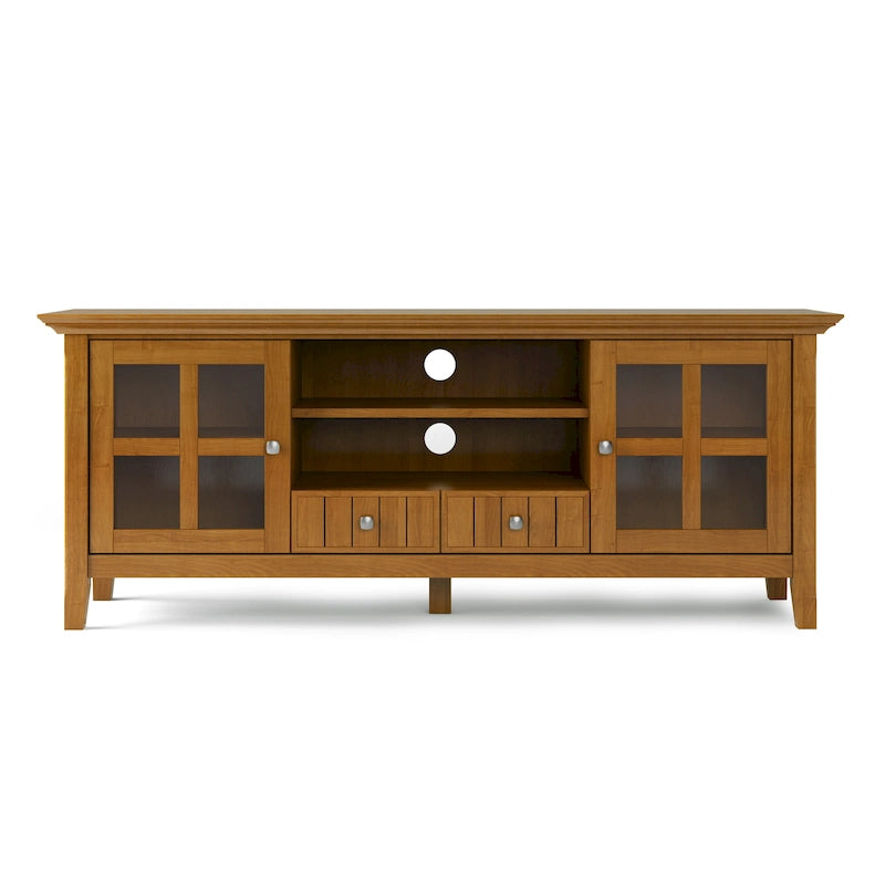 Meuble TV/Média de transition WYNDENHALL Normandy en BOIS MASSIF de 60 pouces de large pour téléviseurs jusqu'à 65 pouces - 60 x 16,5 x 24