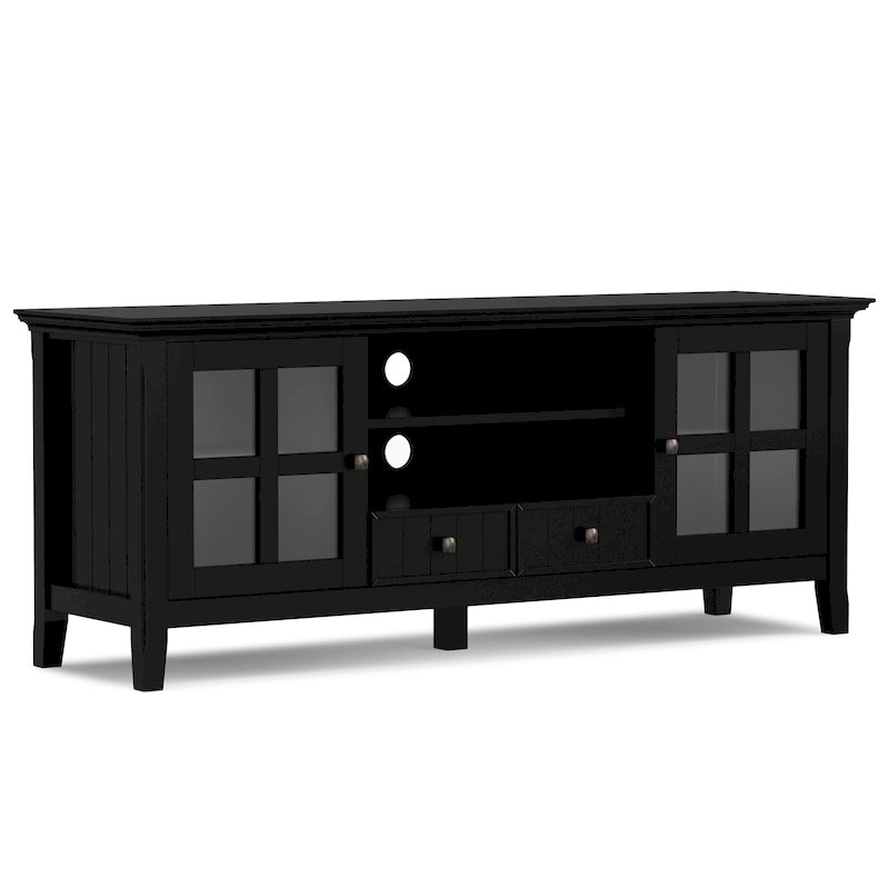 Meuble TV/Média de transition WYNDENHALL Normandy en BOIS MASSIF de 60 pouces de large pour téléviseurs jusqu'à 65 pouces - 60 x 16,5 x 24