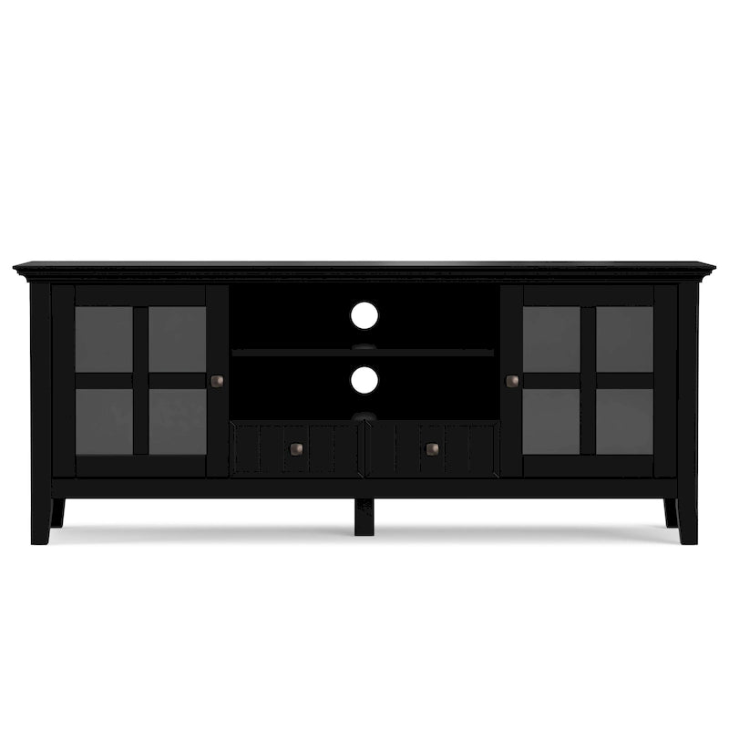 Meuble TV/Média de transition WYNDENHALL Normandy en BOIS MASSIF de 60 pouces de large pour téléviseurs jusqu'à 65 pouces - 60 x 16,5 x 24