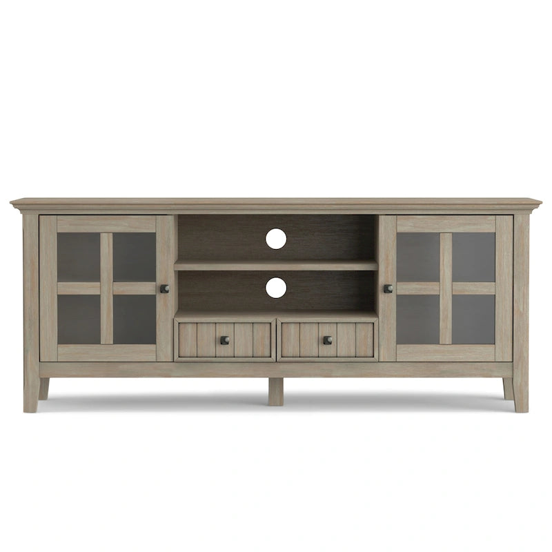 Meuble TV/Média de transition WYNDENHALL Normandy en BOIS MASSIF de 60 pouces de large pour téléviseurs jusqu'à 65 pouces - 60 x 16,5 x 24