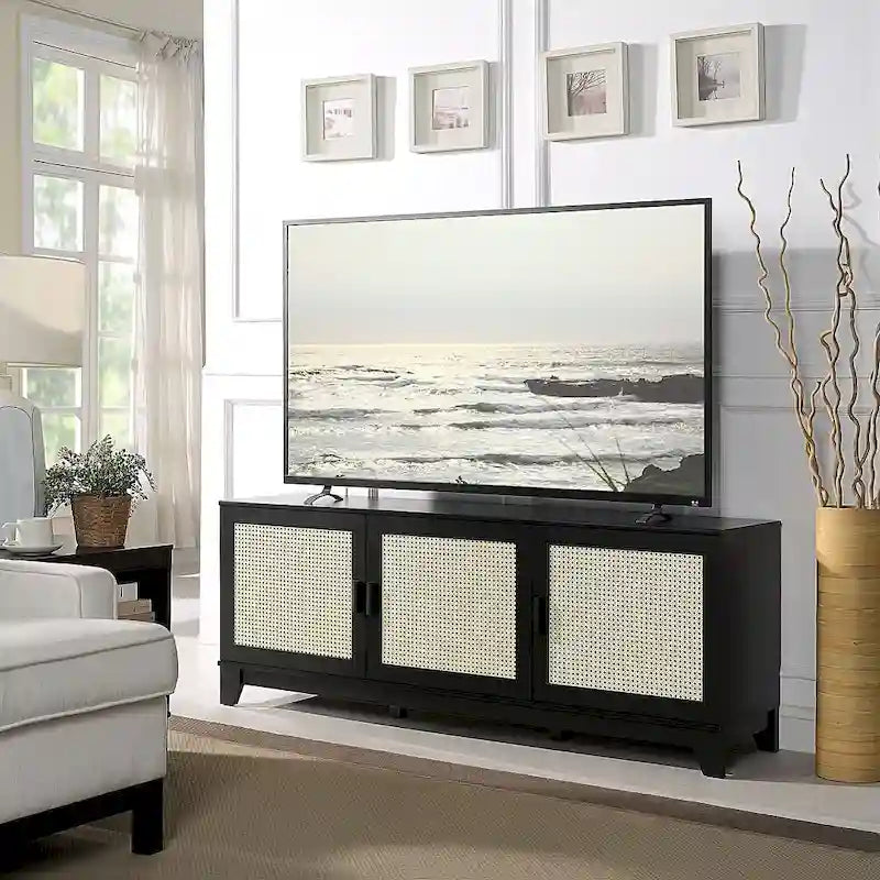 Meuble console de télévision moderne Manhattan Comfort Sheridan 62.99 po en rotin