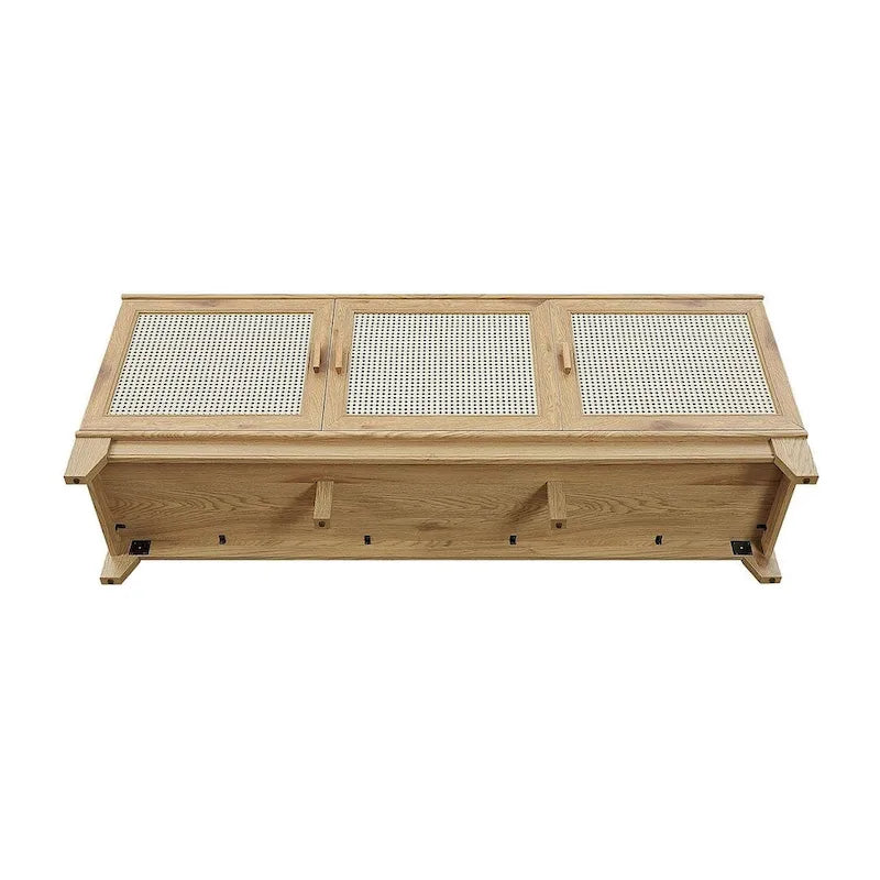 Meuble console de télévision moderne Manhattan Comfort Sheridan 62.99 po en rotin