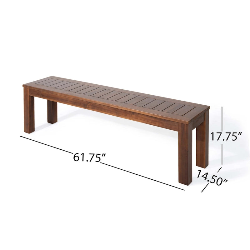 Banc de salle à manger extérieur en bois d'acacia Manila par Christopher Knight Home - S.O.